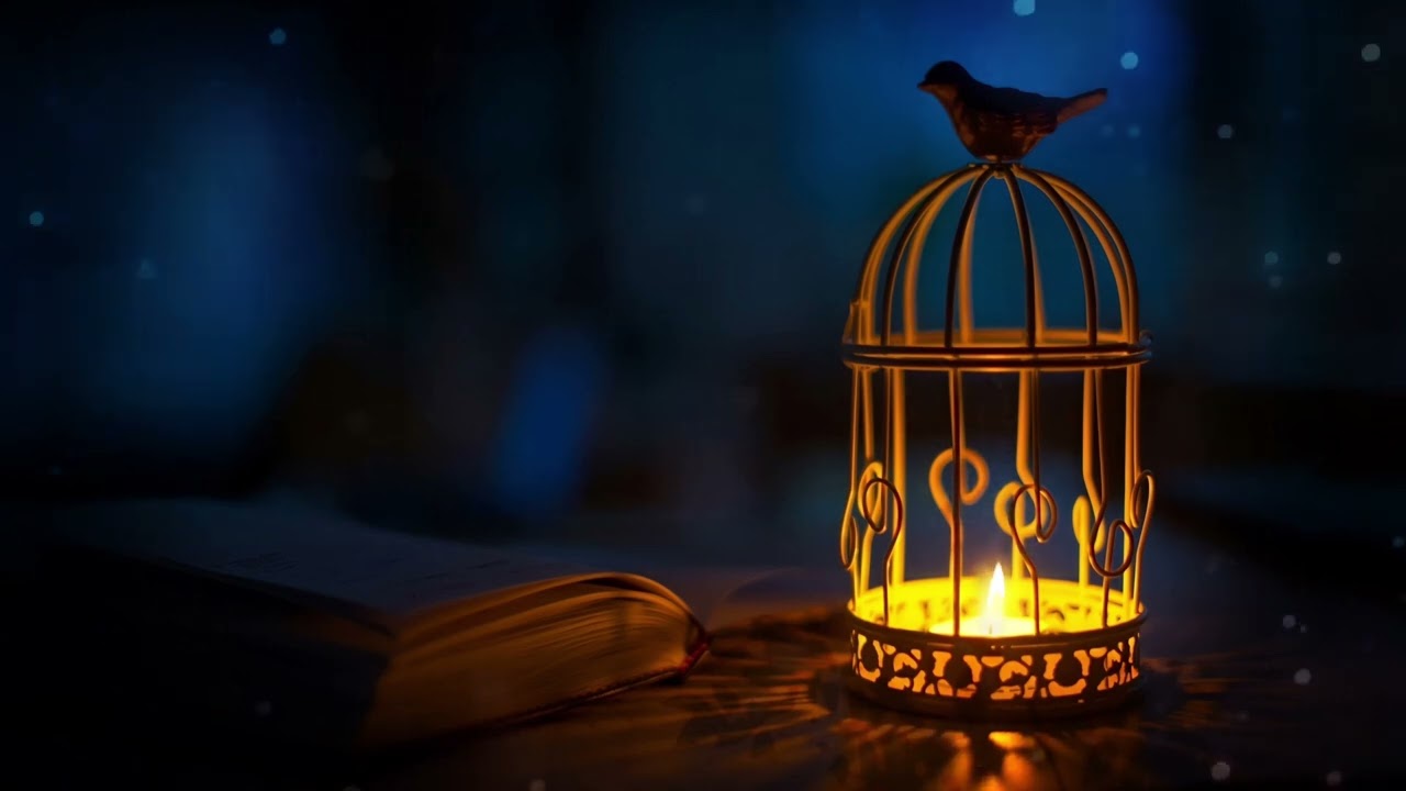 Burning Candle in a Little Bird Cage 🕯— 🌘 Cozy Nighttime Ambience For