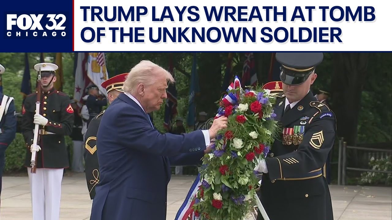 Trump lays wreath at Tomb of the Unknown Soldier during Memorial Day ceremony