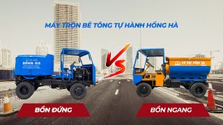 So sánh chi tiết máy trộn bê tông tự hành bồn ngang và bồn đứng