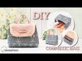 DIY Makeup Cosmetic Bag | How to make a Cute Pouch with 3 Compartments [sewingtimes]