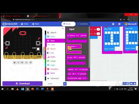 การสาธิตการเป่ายิงฉุบ จากโปรแกรม Microbit