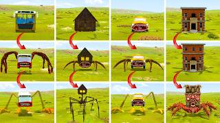 Evolution Of Monsters: Living Building, House Head, Car Eater Tape, Bus Eater Tape In Garry's Mod!