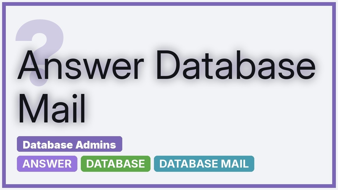 Databases: SQL Server Management Send Mail as Part of a Job - YouTube