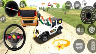 Dollar (Song) Modified😱Thar👿Mahindra|New Update🎮Indian Cars Simulator-3D|Flag Water🌊Driving Thar4×4👿