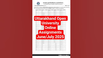 #uou #assignment Online Assignments June/July 2025
