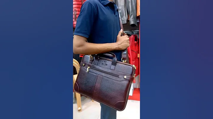 Tan&Brown Genuine leather Slim laptop bag☄️     #trending #shorts #leather