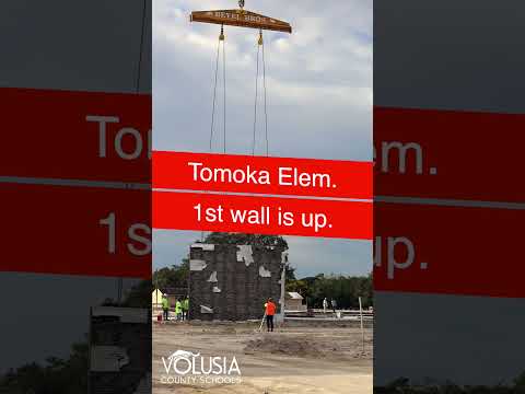 Volusia County Schools: First wall is up at Tomoka Elementary School!