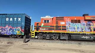 SJVR 2408 and 2407 passing Central Ave Sanger California
