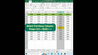 Hidden Shortcut To Switch Column