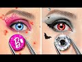 BARBIE NERD vs VAMPIRO POPULAR🦇Cambio extremo de Barbie nerd y trucos de belleza geniales por 123GO!