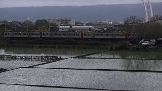 DR1000 臺鐵 2025.03.15 [4輛支線柴客] 上員開往竹中 內灣線水田【區間車 1827次】TR DR1000 4-Car Train at ShangYuan, Neiwan Line