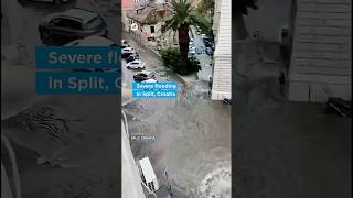 The streets of Split (Croatia) turn into rivers after ⛈️ heavy rainfall