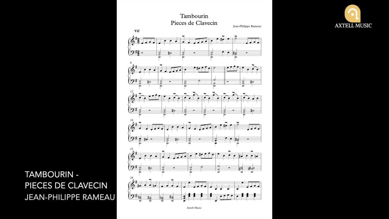 Tambourin Pieces de Clavecin JeanPhilippe Rameau YouTube