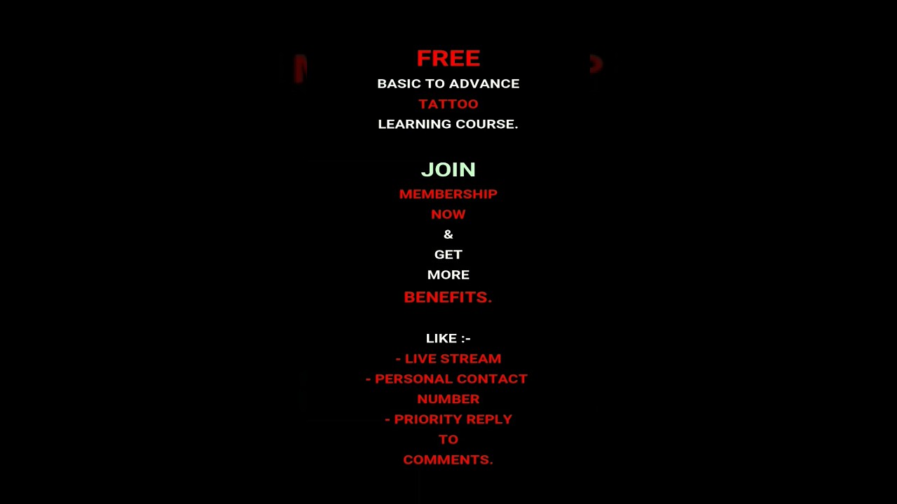 FREE TATTOO LEARNING COURSE FOR BEGINNERS. (2024) 