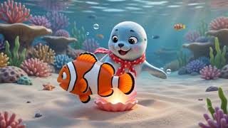 Cute Baby Seal Makes a New Friend 🐠✨ | AI Animal Cartoon