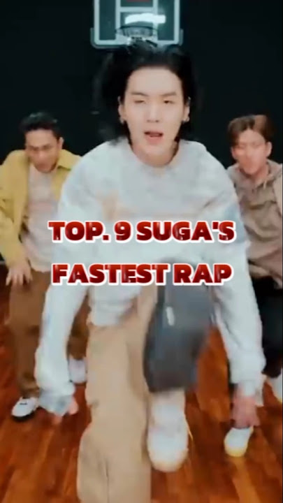 TOP. 9 SUGA'S FASTEST RAP. HE'S INDEED THE FASTEST RAPPER IN KPOP!🔥❤️ #kpop #shorts #suga #bts #fyp