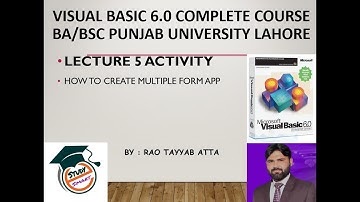 Visual Basic ACTIVITY 5 - How to Create an Application Software in VB6 having multiple forms || RTA