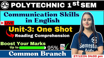 Unit-3 Communication Skills | 12 Marks  Confirmed | One Shot Revision with Important Questions
