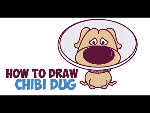 how to draw dug from up cute with cone on head step by step drawing how to draw dug from up cute with cone on head step by step drawing tutorial for kids
