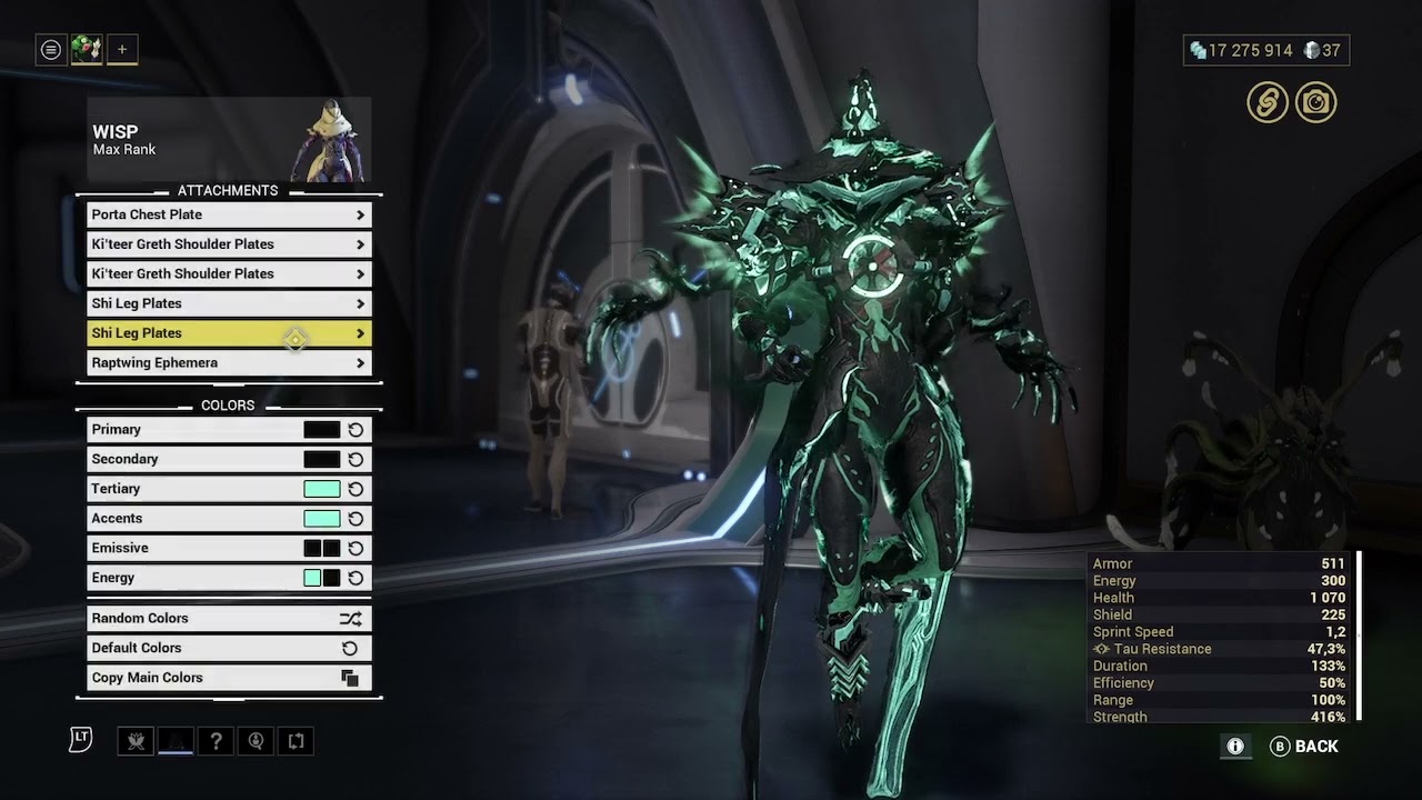 warframe 3rd skin WISP fashion frame detailed