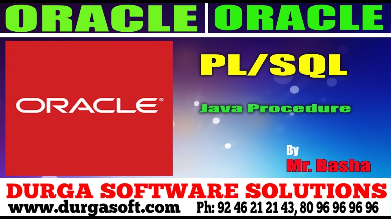 Oracle Tutorial||onlinetraining||pl/sql|| Java Procedure ...