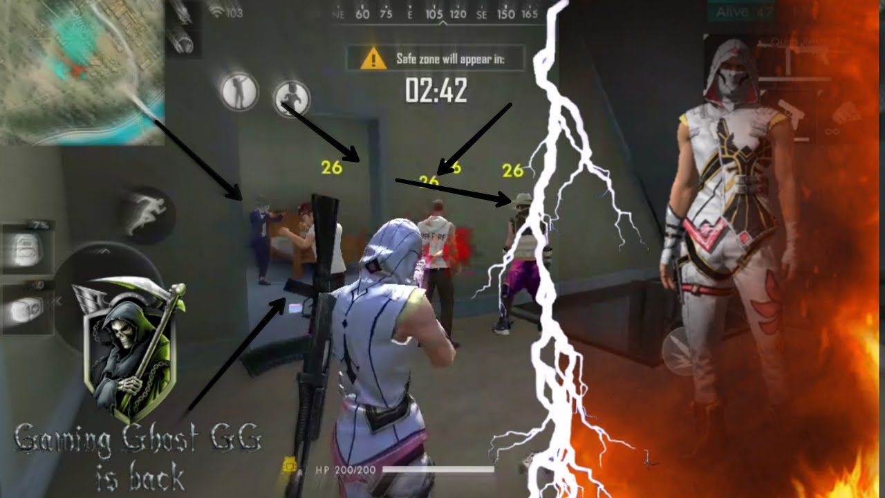 Free Fire insane kills Highlights/Gameplay by GG😎😎