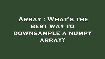 Array : What