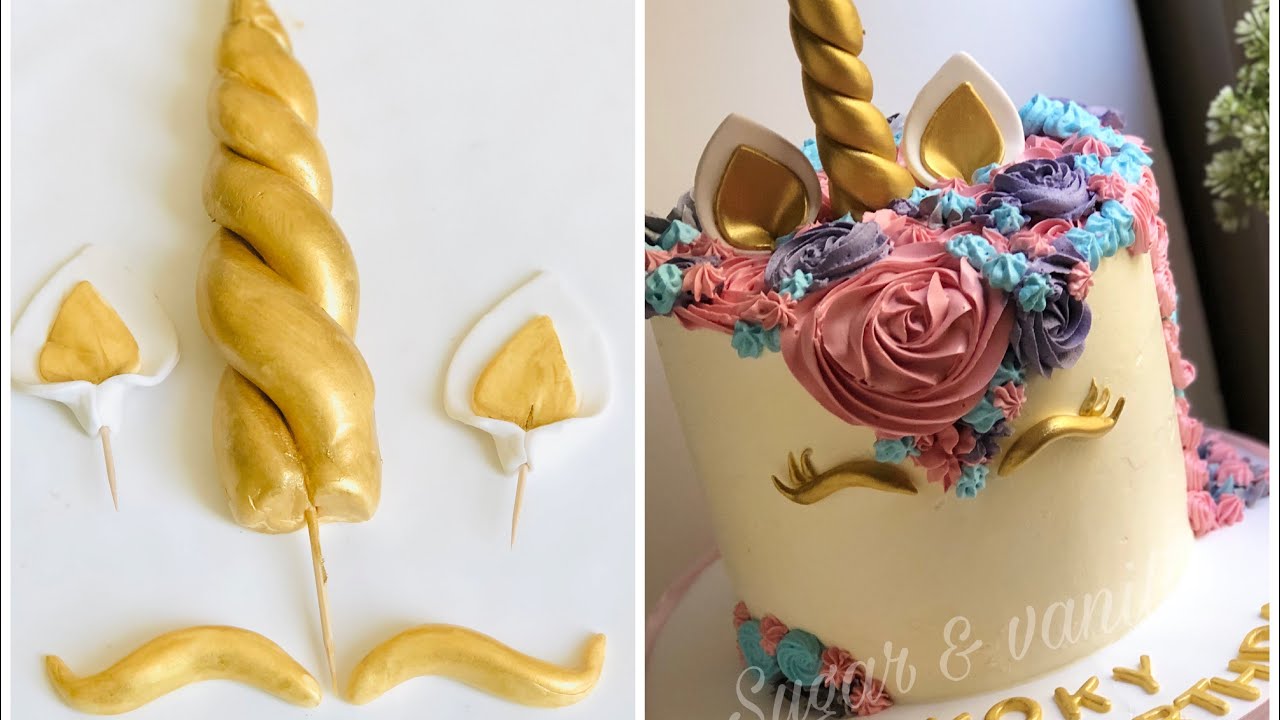 عمل أشكال التزيين لليوني كورن للكيك والكوكيز والكاب كيك والكيك بوبس 🦄🦄