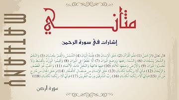 إشارات في سورة الرحمن