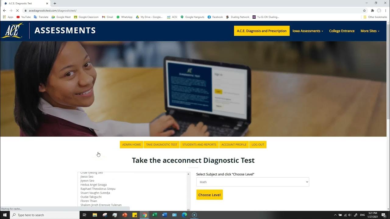 Ace diagnostic test tutorial youtube