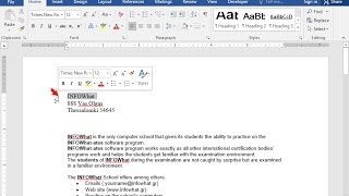 Apply the hidden effect on the first line of the document. screenshot 3