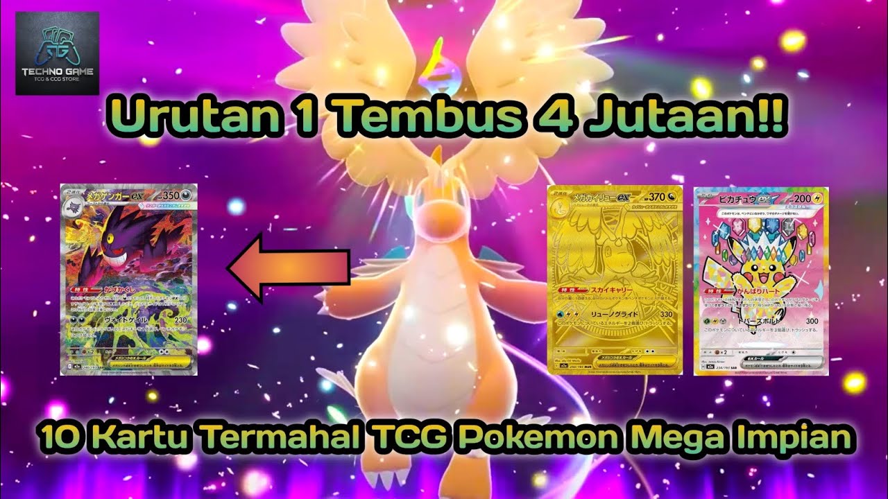10 Kartu Termahal TCG Pokemon Mega Impian, kartu Termahal tembus 4 Jutaan!!