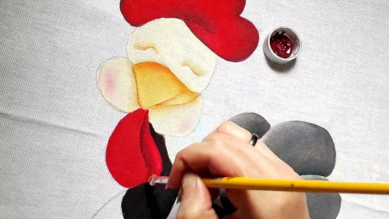 Parte 2 (galinho) pintura em tecido pra iniciante passo a passo