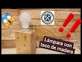 💚💚Como hacer una 💡LAMPARA con un TACO de MADERA de PALET (FACIL!!!) 2020.📐