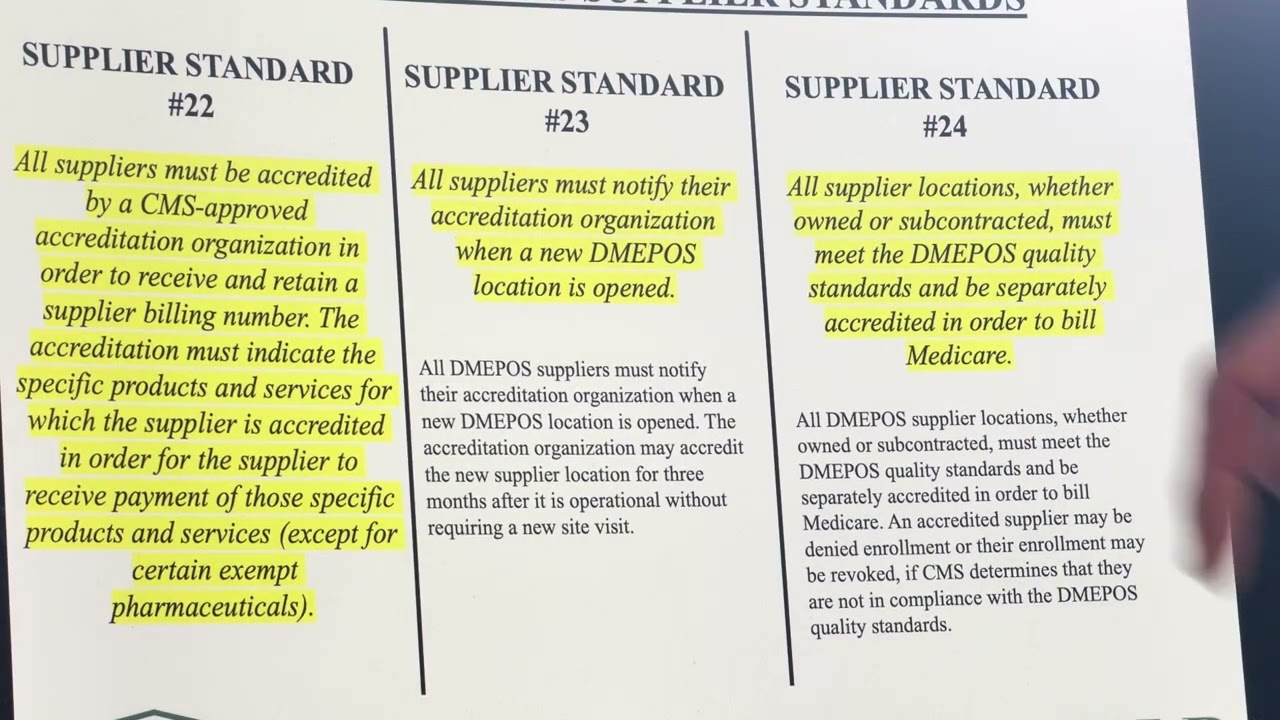 Overview: DMEPOS Supplier Standards 22, 23,24