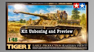 Tamiya 1/48 Tiger I Early Production (Eastern Front) Model Kit Preview (Inbox Review)