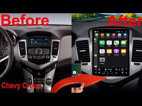 Chevrolet Chevy Cruze radio upgrade 2009-2015 Tesla style replacement screen carplay installation