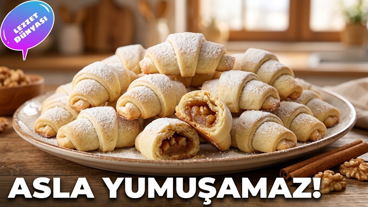 ASLA YUMUŞAMAZ ❗️ Kıyır Kıyır Ağızda Dağılan Tam Ölçülü Elmalı Kurabiye Tarifi