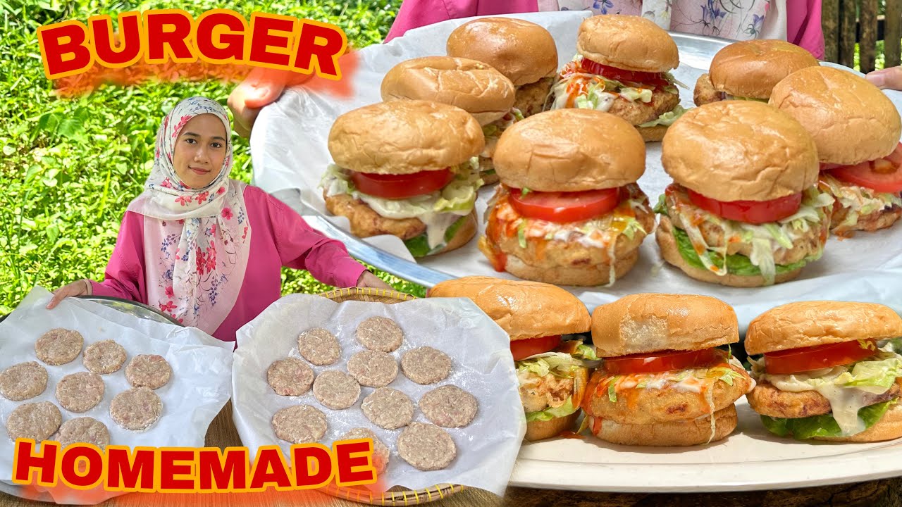 BURGER HOMEMADE YANG PALING SEDAP DAN SENANG BUAT !! PUAS HATI😍😍