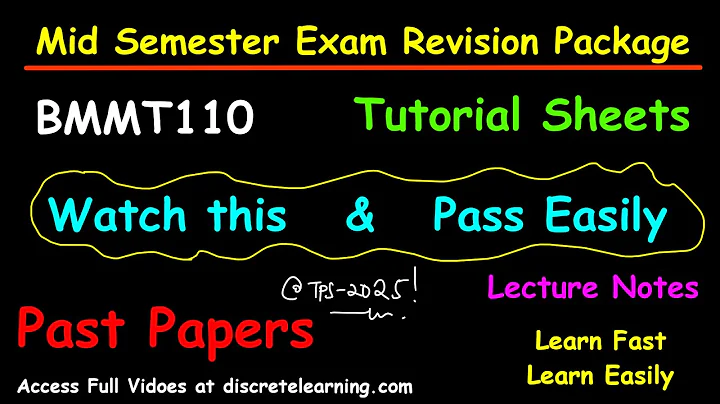 How to pass BMMT110 TEST 1 & MID SEMESTER EXAMS EASILY. DO THIS AND PASS!