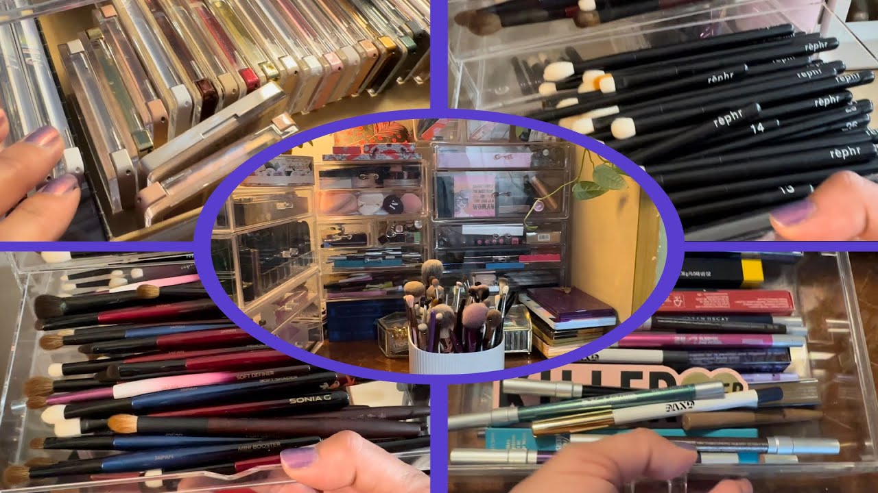 makeup & brushes collection storage & organization