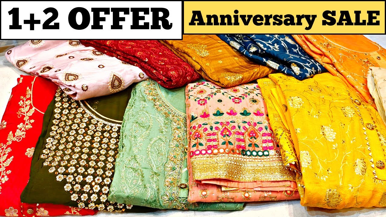 1+2 OFFER Pakistani Suits Fancy Party Wear Dresses Hyderabad Wholesale