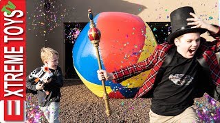 Ethan's Funhouse! Sneak Confetti Cannons and Crazy Nerf Robots!