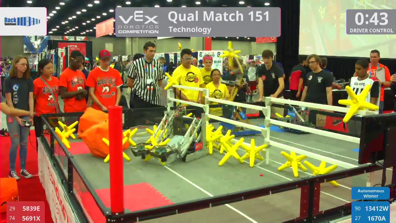 Vex Worlds 2017 Hirco Alliance 52 to 7