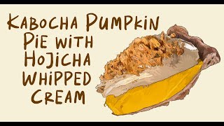 Kabocha Pumpkin Pie with Hojicha Whipped Cream - based on Milk Bar's Caramel Pumpkin Pie