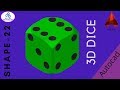 (Hindi) Autocad 3D Tutorial 2018 | 3d Solid  Dice Shape Complete Modeling | Shape-22