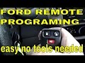 FORD RANGER How to program keyless entry remote control, RKE transmitter key fob