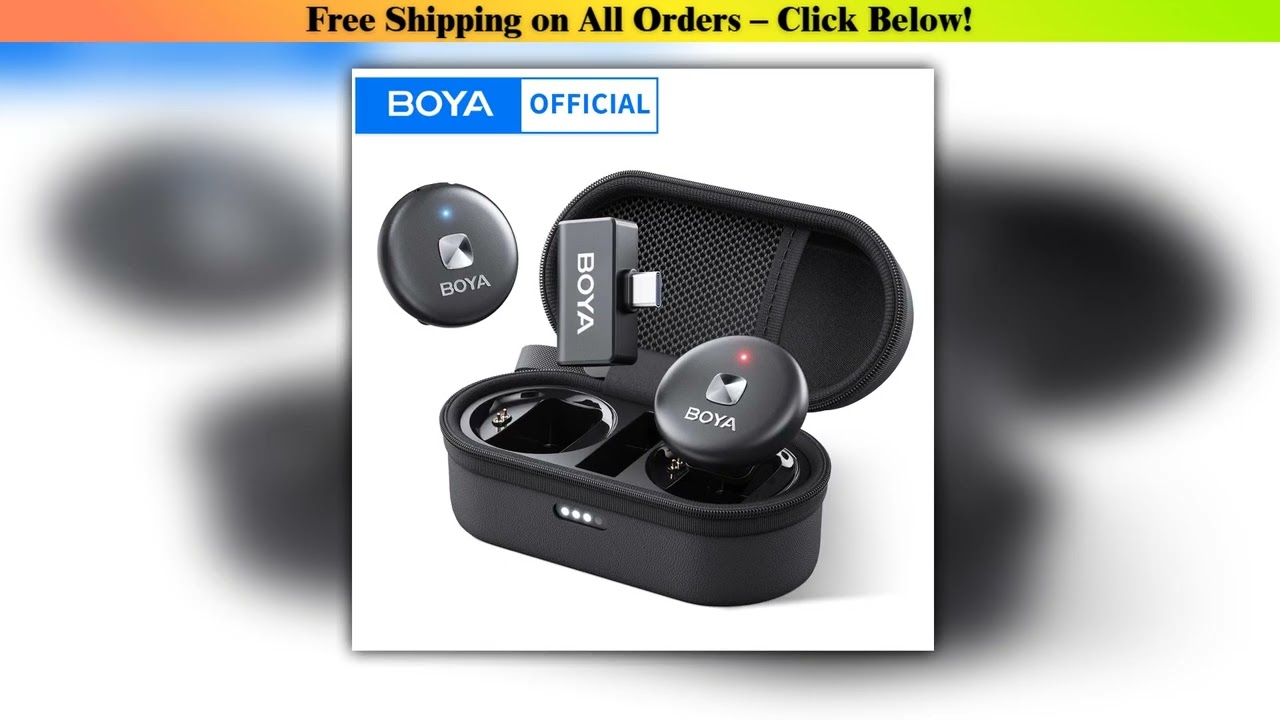 BOYA Omic DU Wireless Lavalier Lapel Microphone for iPhone iPad Android Typec Smartphone Youtube Li