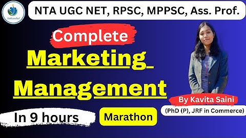 Complete Marketing Management | UGC NET | HPSC | Assistant Professor| PGT | Commerce |