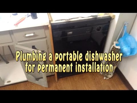 converting portable dishwasher to built in